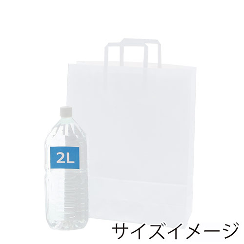 ワンポイント印刷紙袋(白・平紐・幅320×マチ115×高さ400mm・片面印刷)