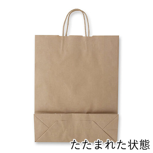 ワンポイント印刷紙袋(茶・丸紐・幅320×マチ115×高さ410mm・片面印刷)