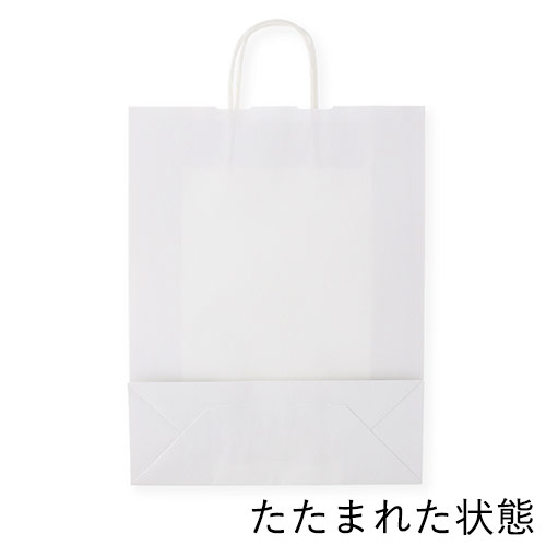 ワンポイント印刷紙袋(白・丸紐・幅320×マチ115×高さ410mm・片面印刷)