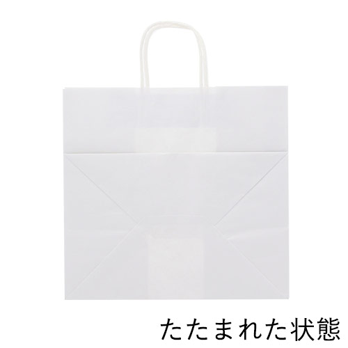 ワンポイント印刷紙袋(白・丸紐・幅340×マチ220×高さ320mm・片面印刷)