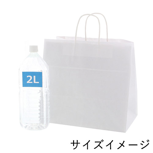 ワンポイント印刷紙袋(白・丸紐・幅340×マチ220×高さ320mm・片面印刷)