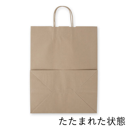 ワンポイント印刷紙袋(茶・丸紐・幅340×マチ220×高さ440mm・片面印刷)