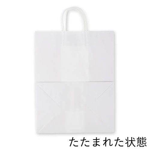 ワンポイント印刷紙袋(白・丸紐・幅340×マチ220×高さ440mm・片面印刷)