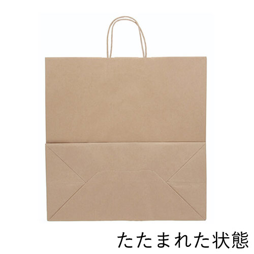 ワンポイント印刷紙袋(茶・丸紐・幅450×マチ220×高さ455mm・片面印刷)