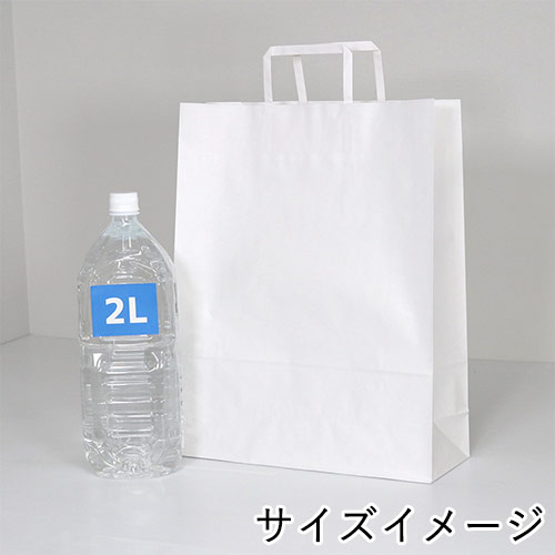 ワンポイント印刷紙袋(白・平紐・幅320×マチ115×高さ400mm・両面印刷)