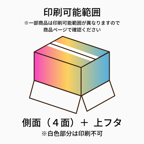 【全面印刷・フルカラー・5面】ダンボール 白 内寸240×160×150mm