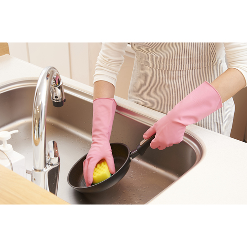 【廃番商品】ショーワ 天然ゴム手袋 しなやか中厚手 ピンク S SNYKCSP