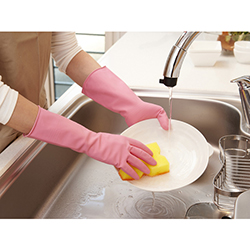 【廃番商品】ショーワ 天然ゴム手袋 しなやか中厚手 グリーン L SNYKCLG