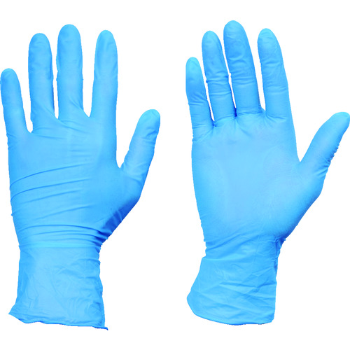 ＴＲＵSＣＯ 使い捨てニトリル手袋 ＴＧワーク 0.10mm厚 粉無 青 M（100枚入） TGNN10BM