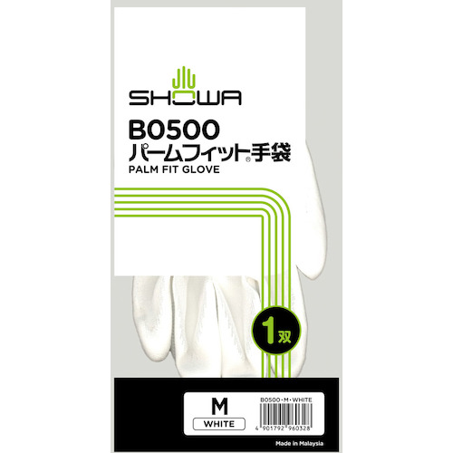 ショーワ ウレタン背抜き手袋 Ｂ０５００ パ－ムフィット手袋 ホワイト M B0500M