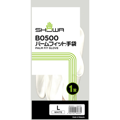 ショーワ ウレタン背抜き手袋 Ｂ０５００ パ－ムフィット手袋 ホワイト L B0500L