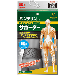 興和 バンテリンサポーター腰用 ブラック ゆったり大きめサイズ 24529