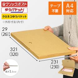  【クリックポスト・ゆうパケット】A4厚さ3cm・テープレスケース