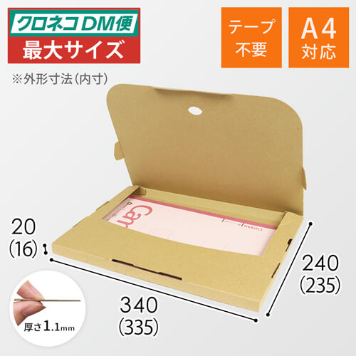 【クロネコDM便最大・ゆうパケット】厚さ2cm・テープレスケース（A4サイズ）