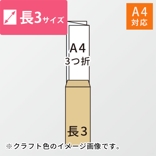 長3封筒 ケント（ホワイト）80g 〒枠なし・口糊なし | 梱包材 通販No.1