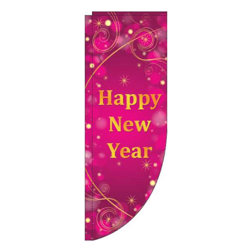 HappyNewYearピンクRのぼり(棒袋仕様)