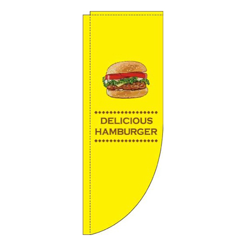 ハンバーガー黄色Rのぼり(棒袋仕様)