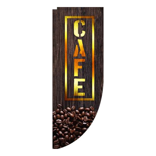 CAFE文字ゴールド風Rのぼり(棒袋仕様)