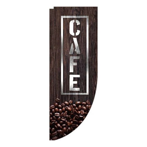 CAFE文字シルバー風Rのぼり(棒袋仕様)