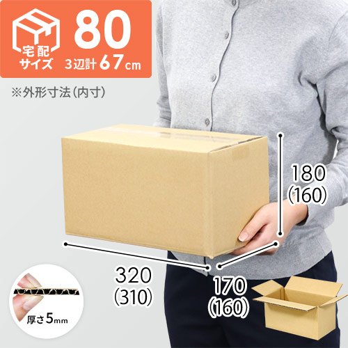 【宅配80サイズ】小箱ぴったり梱包用ダンボール箱［SBOX-02・2箱］（310×160×160mm）5mm A/F C120×C120