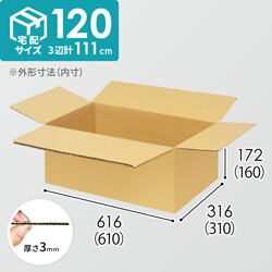 【宅配120サイズ】小箱ぴったり梱包用ダンボール箱［SBOX-02・8箱］（610×310×160mm）3mm B/F C5×C5