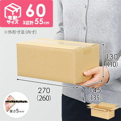 【宅配60サイズ】小箱ぴったり梱包用ダンボール箱［SBOX-04・2箱］（260×135×110mm）5mm A/F C120×C120