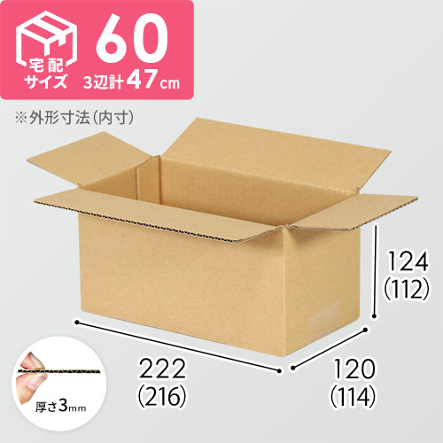 【宅配60サイズ】小箱ぴったり梱包用ダンボール箱［JE-31・2箱］（216×114×112mm）3mm B/F C120×C120