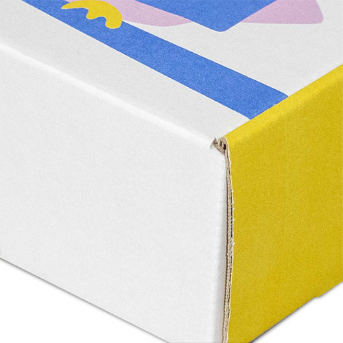 クラフトボックス サイド差込み式 外面自由/中面ワンポイント印刷 茶 内寸394×294×88mm