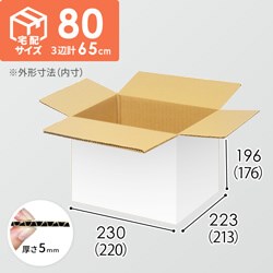 【宅配80サイズ】小箱ぴったり梱包用ダンボール箱［FBOX-02・2箱］（220×213×176mm）5mm A/F 白C5×C5