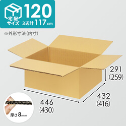 【宅配120サイズ】小箱ぴったり梱包用ダンボール箱［FBOX-02・12箱］（430×416×259mm）8mm W/F C5×C5