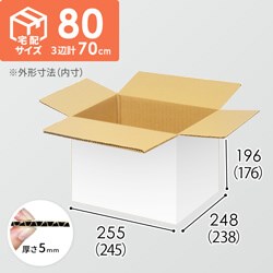 【宅配80サイズ】小箱ぴったり梱包用ダンボール箱［FBOX-03・2箱］（245×238×176mm）5mm A/F 白C5×C5