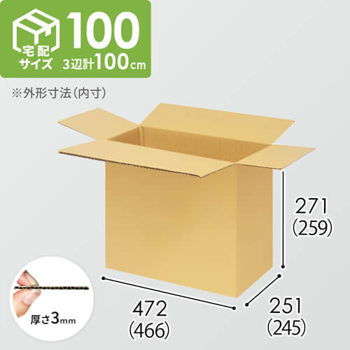 【宅配100サイズ】小箱ぴったり梱包用ダンボール箱［FBOX-03・6箱］（466×245×259mm）3mm B/F C5×C5