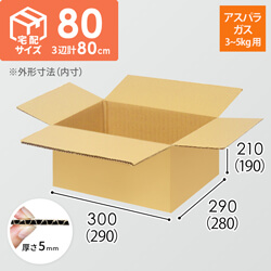 【アスパラガス3~5kg用】宅配80サイズ・ダンボール箱（290×280×190mm）