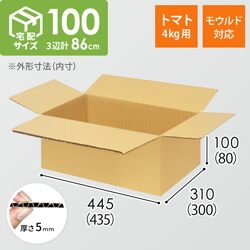 【トマト4kgモウルド用】宅配100サイズ・ダンボール箱（435×300×80mm）
