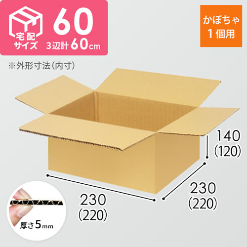 【かぼちゃ1個用】宅配60サイズ・ダンボール箱（220×220×120mm）