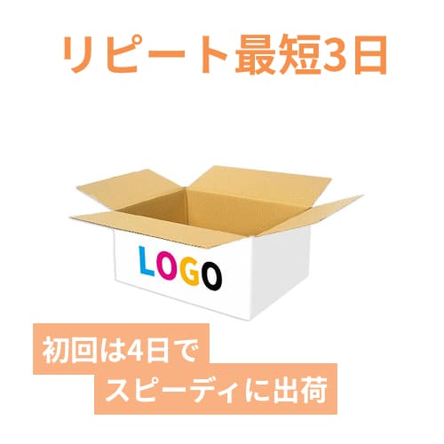【ロゴ印刷・フルカラー・3面】宅配80サイズ ダンボール箱（白）