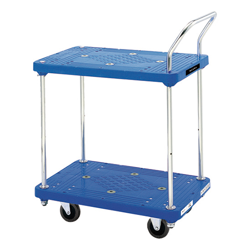 ダンディ プラスチック台車 ダンディＰシリーズ タイプＰＬ 2段テーブル片ハンドル式 720×465mm PLBT2