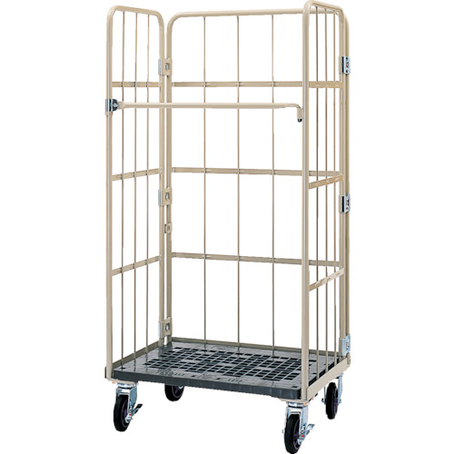 ワコー 床板プラスチック製カゴ車 850×600×1700mm WKP8560