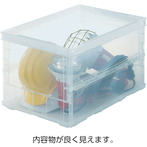 ＴＲＵＳＣＯ オリコン α折りたたみコンテナ スケルコン 20l 透明 TRS20