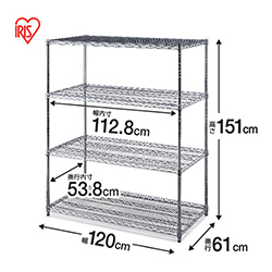 ＩＲＩＳ メタルラック 高耐荷重棚板セット品 シルバー MR1215DJK