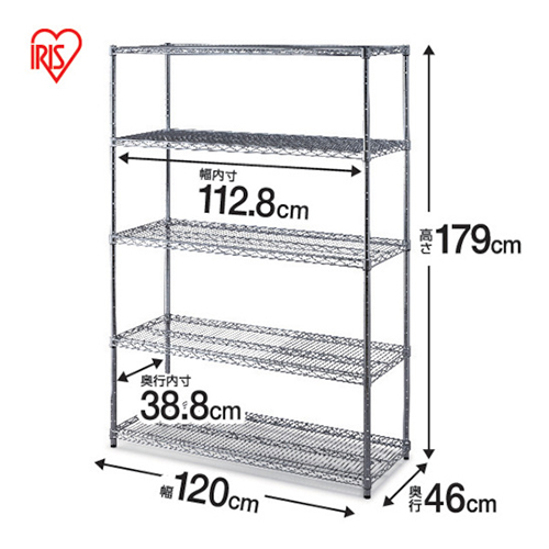 ＩＲＩＳ メタルラック 高耐荷重棚板セット品 シルバー MR1218JK