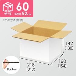 【宅配60サイズ】小箱ぴったり梱包用ダンボール箱［NE-26・8箱］（212×154×130mm）3mm B/F 白C5×C5