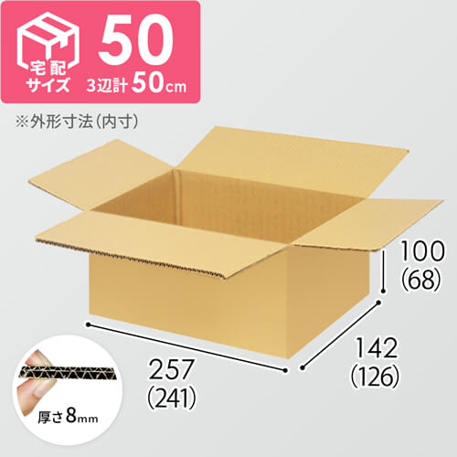 【宅配60サイズ】小箱ぴったり梱包用ダンボール箱［NE-38-H29・2箱］（241×126×68mm）8mm W/F C5×C5