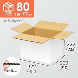 【宅配80サイズ】小箱ぴったり梱包用ダンボール箱［NE-41・6箱］（312×210×202mm）5mm A/F 白C5×C5