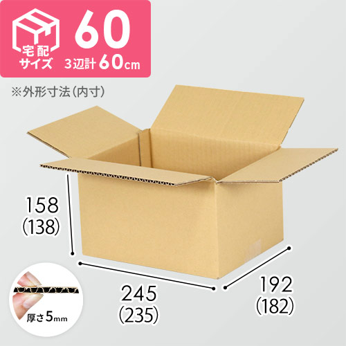 【宅配60サイズ】小箱ぴったり梱包用ダンボール箱［NE-45・2箱］（235×182×138mm）5mm A/F C120×C120