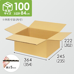 【宅配100サイズ】小箱ぴったり梱包用ダンボール箱［NE-45・6箱］（354×235×202mm）5mm A/F K5×K5