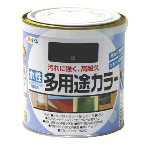 アサヒペン 水性多用途カラー 0.7L 黒 460929