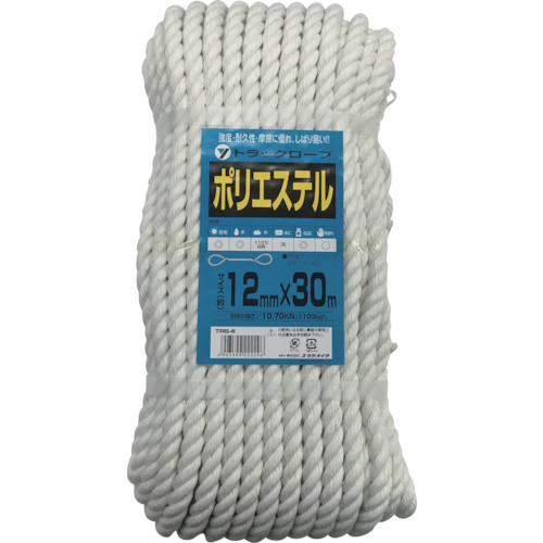 ユタカメイク ポリエステルトラックロープ 12mm×30ｍ TRS6