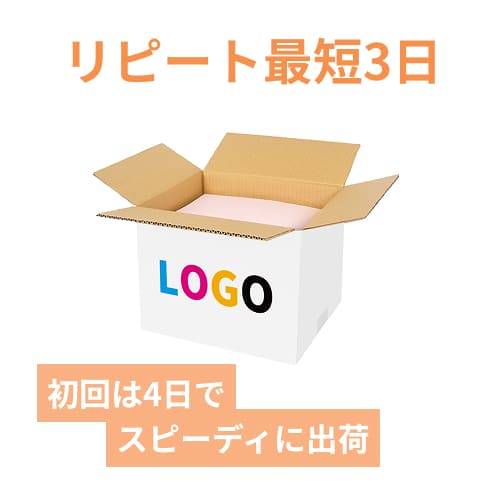 【ロゴ印刷・フルカラー・3面】宅配80サイズ ダンボール箱（白・A4サイズ）