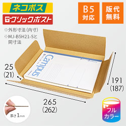 【ロゴ印刷・フルカラー】厚さ2.5・ヤッコ型ケース（白・B5サイズ）